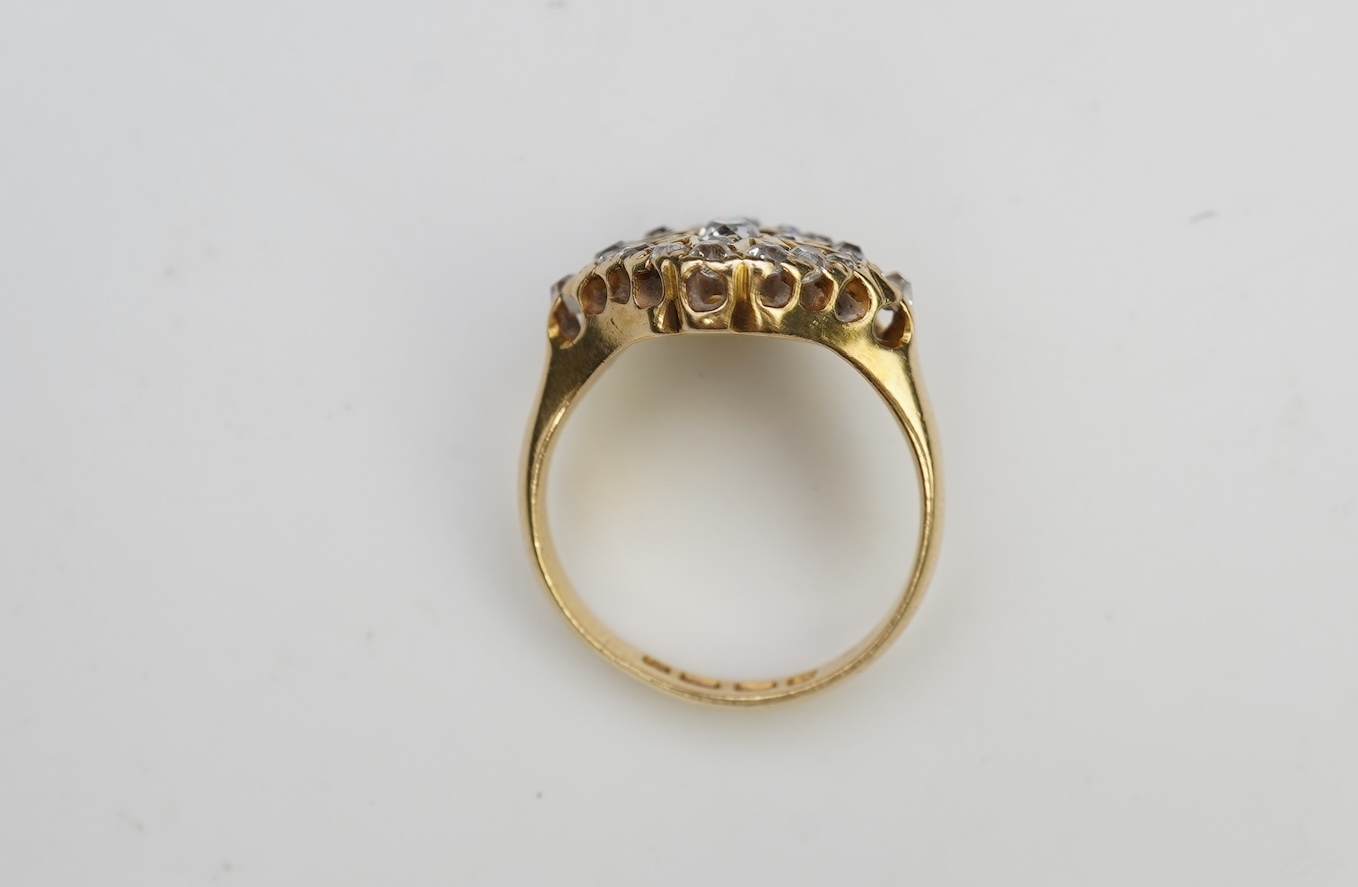 An unusual Victorian diamond signet ring, circa 1880